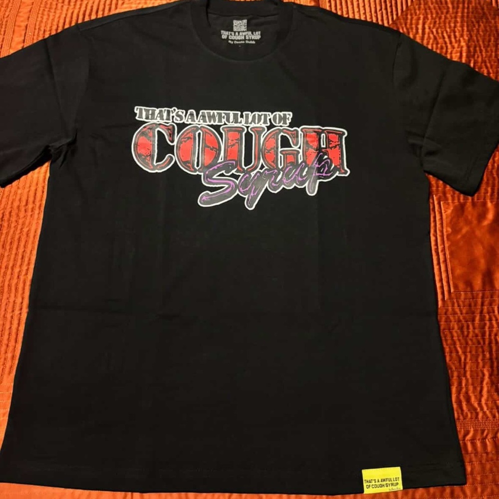 Black “Awful Lot of Cough Syrup” T-Shirt Size Large